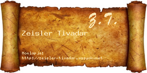 Zeisler Tivadar névjegykártya